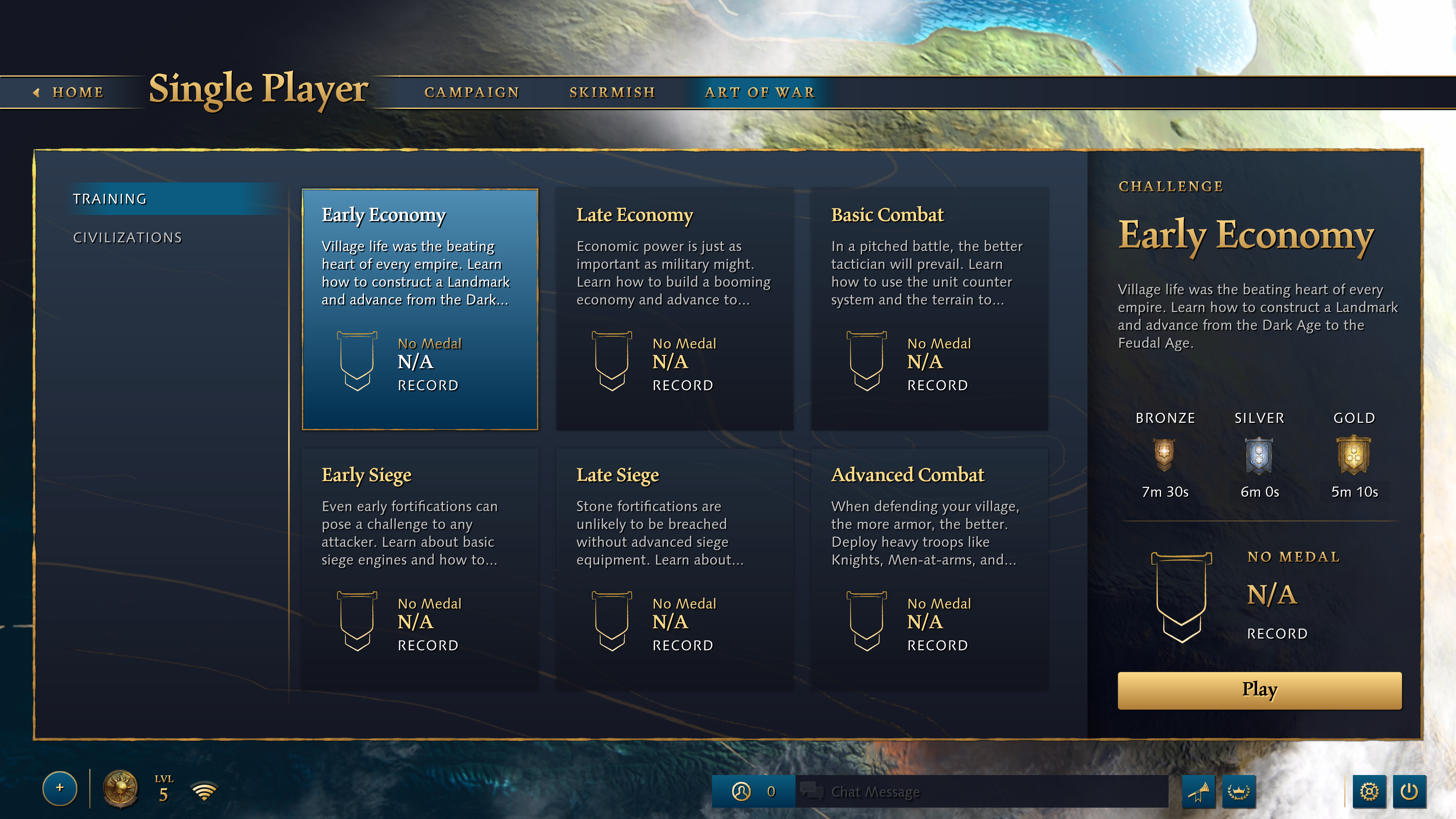 Art of War game menu